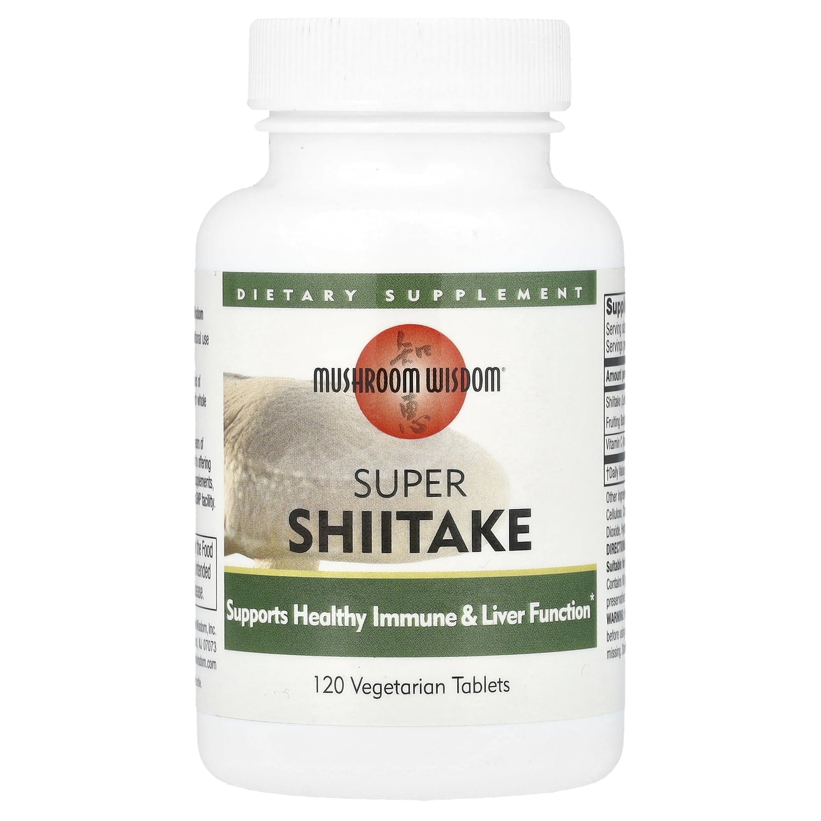 Mushroom Wisdom Super Shiitake Formerly Maitake Products Vegetarian Tablets, 120 Ea